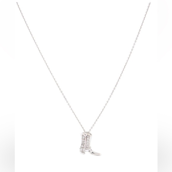 14K Diamond Western Boot Pendant Necklace - Picture 1 of 4